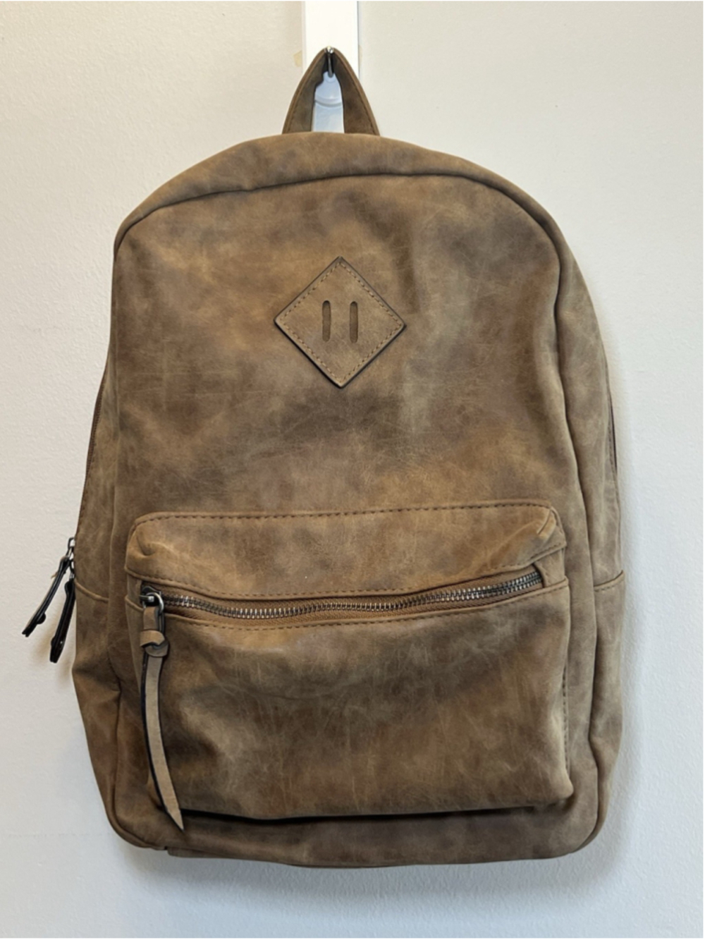 American Eagle Outfitters Brown Faux Leather Backpack Bag Vintage Y2K - Picture 2 of 11